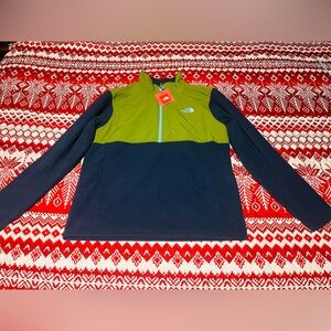 The North Face Olive Green Jacket with Blue Accents